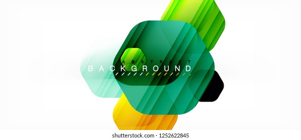 Color brillante hexágono fondo de composición moderna, diseño de vidrio brillante, vector