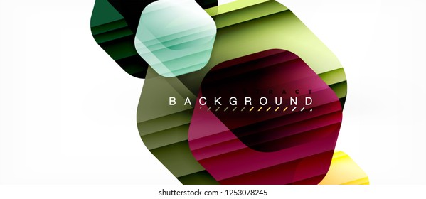 Hexágonos de cor brilhante fundo composição moderna, design de vidro brilhante, vetor