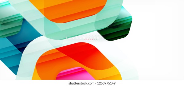 Glossy-Farb-Hexagons, moderner Kompositionshintergrund, glänzendes Glasdesign, Vektorgrafik
