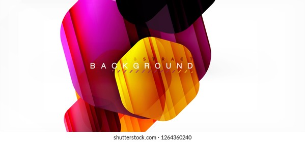 Color brillante hexágono fondo de composición moderna, diseño de vidrio brillante, vector