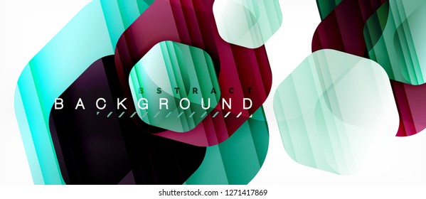 Color brillante hexágono fondo de composición moderna, diseño de vidrio brillante, vector