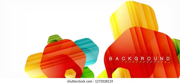 Color brillante hexágono fondo de composición moderna, diseño de vidrio brillante, vector
