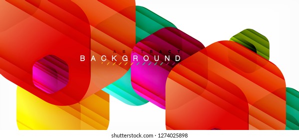 Glossy-Farb-Hexagons, moderner Kompositionshintergrund, glänzendes Glasdesign, Vektorgrafik