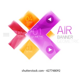 Glossy color realistic arrows. Universal business infographic
