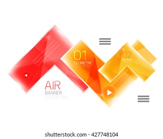 Glossy color realistic arrows. Universal business infographic