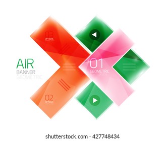 Glossy color realistic arrows. Universal business infographic