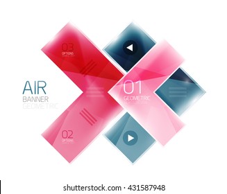 Flechas realistas de color brillante. Infografía comercial universal
