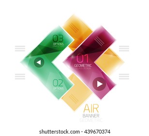 Glossy color realistic arrows. Universal business infographic