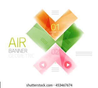 Glossy color realistic arrows. Universal business infographic