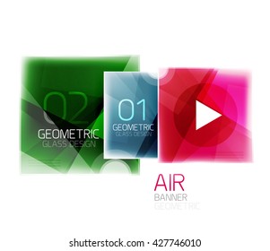 Glossy color squares. Information box