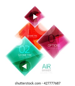 Glossy color squares. Information box