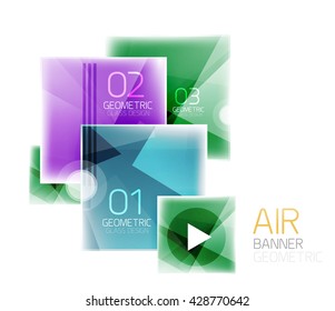 Glossy color squares. Information box
