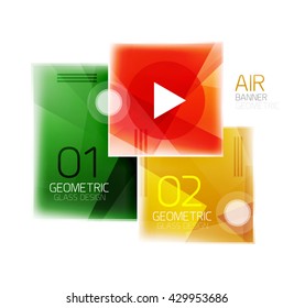 Glossy color squares. Information box