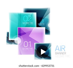 Glossy color squares. Information box