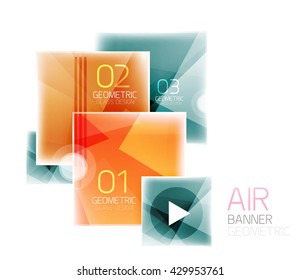 Glossy color squares. Information box