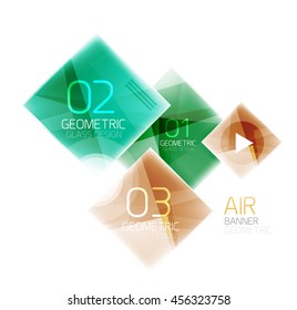Glossy color squares. Information box