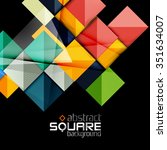 Glossy color squares on black. Geometric abstract background for your message. Vector