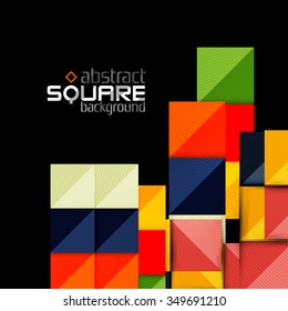 Glossy color squares on black. Geometric abstract background for your message. Vector Glossy color squares on black. Geometric abstract background for your message. Vector