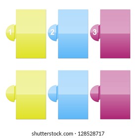 Glossy color text templates / labels also with numbers.