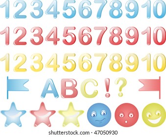 Glossy color vector icon set for web and applications