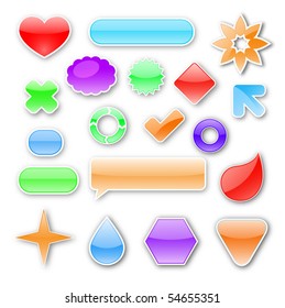 glossy colored design elements set