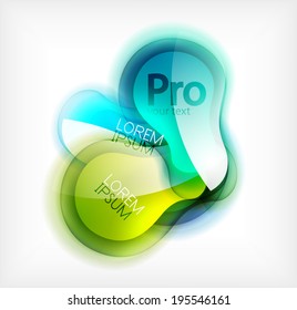 Glossy colorful abstract bubble template. Futuristic shapes for infographics, presentations, web layouts