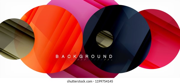 Antecedentes abstractos de círculos coloridos brillante, diseño geométrico moderno, vector