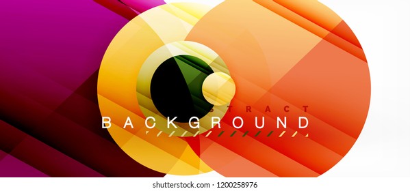Glossy colorful circles abstract background, modern geometric design, vector