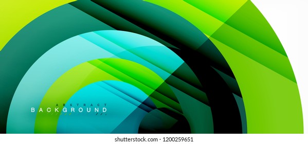 Glossy colorful circles abstract background, modern geometric design, vector