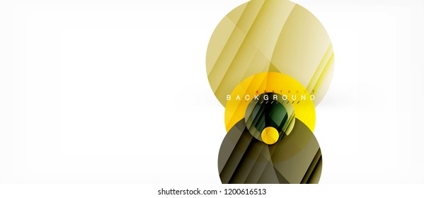 Glossy colorful circles abstract background, modern geometric design, vector