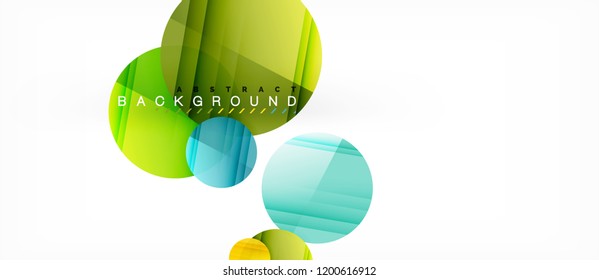 Glossy colorful circles abstract background, modern geometric design, vector