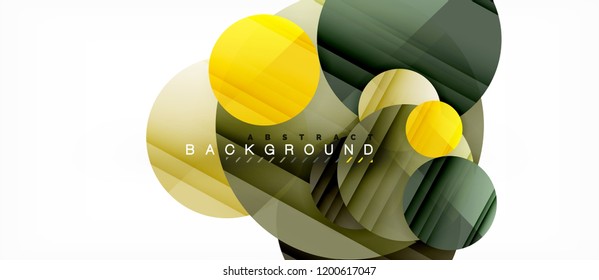 Glossy colorful circles abstract background, modern geometric design, vector