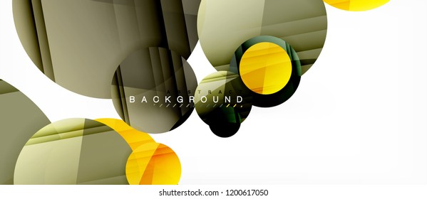 Glossy colorful circles abstract background, modern geometric design, vector