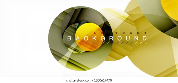 Glossy colorful circles abstract background, modern geometric design, vector
