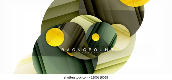 Glossy colorful circles abstract background, modern geometric design, vector