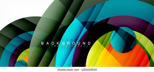 Antecedentes abstractos de círculos coloridos brillante, diseño geométrico moderno, vector