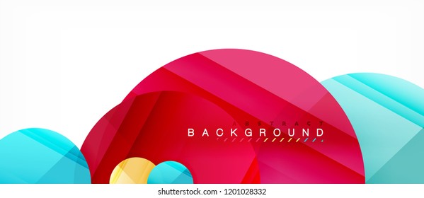 Glossy colorful circles abstract background, modern geometric design, vector