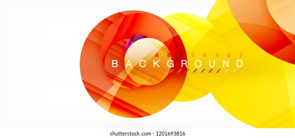 Glossy colorful circles abstract background, modern geometric design, vector
