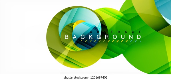 Glossy colorful circles abstract background, modern geometric design, vector