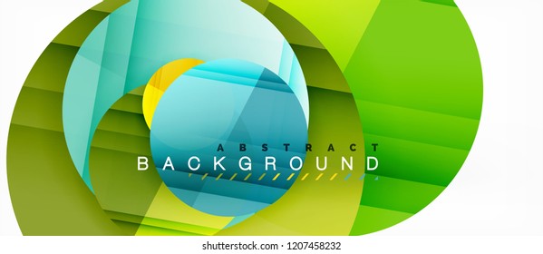 Antecedentes abstractos de círculos coloridos brillante, diseño geométrico moderno, vector