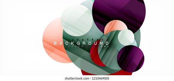 Glossy bunter Kreise abstrakter Hintergrund, modernes geometrisches Design, Vektorgrafik