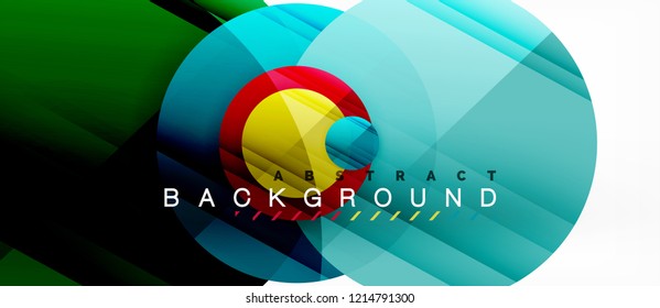 Fundo abstrato círculos coloridos brilhantes, design geométrico moderno, vetor