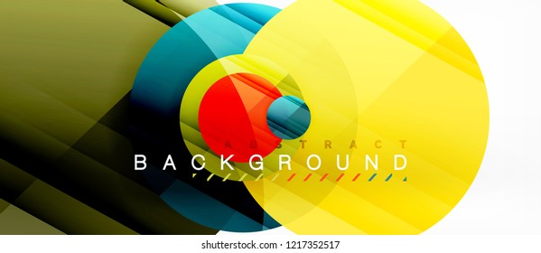 Glossy colorful circles abstract background, modern geometric design, vector
