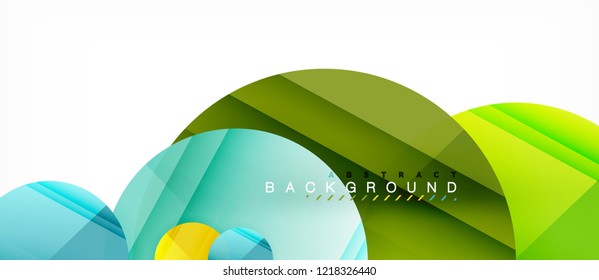 Glossy colorful circles abstract background, modern geometric design, vector