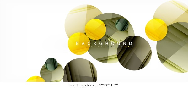 Glossy colorful circles abstract background, modern geometric design, vector