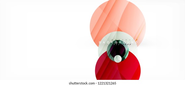 Glossy colorful circles abstract background, modern geometric design, vector