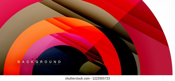 Glossy colorful circles abstract background, modern geometric design, vector