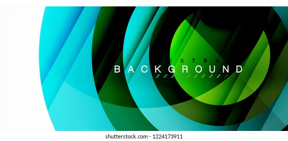 Glossy colorful circles abstract background, modern geometric design, vector