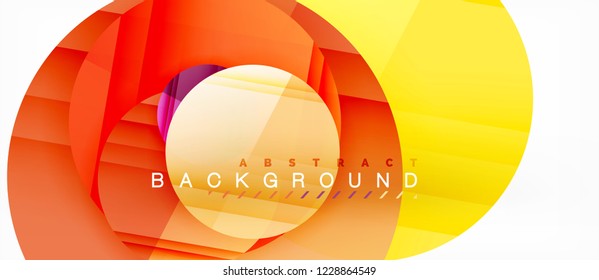 Glossy colorful circles abstract background, modern geometric design, vector
