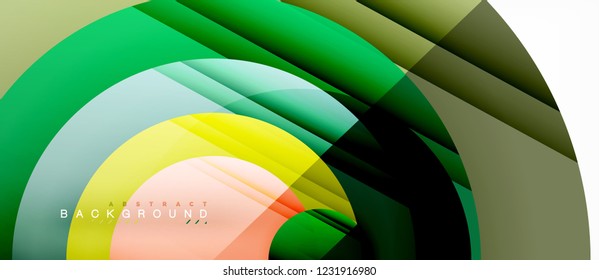 Glossy colorful circles abstract background, modern geometric design, vector